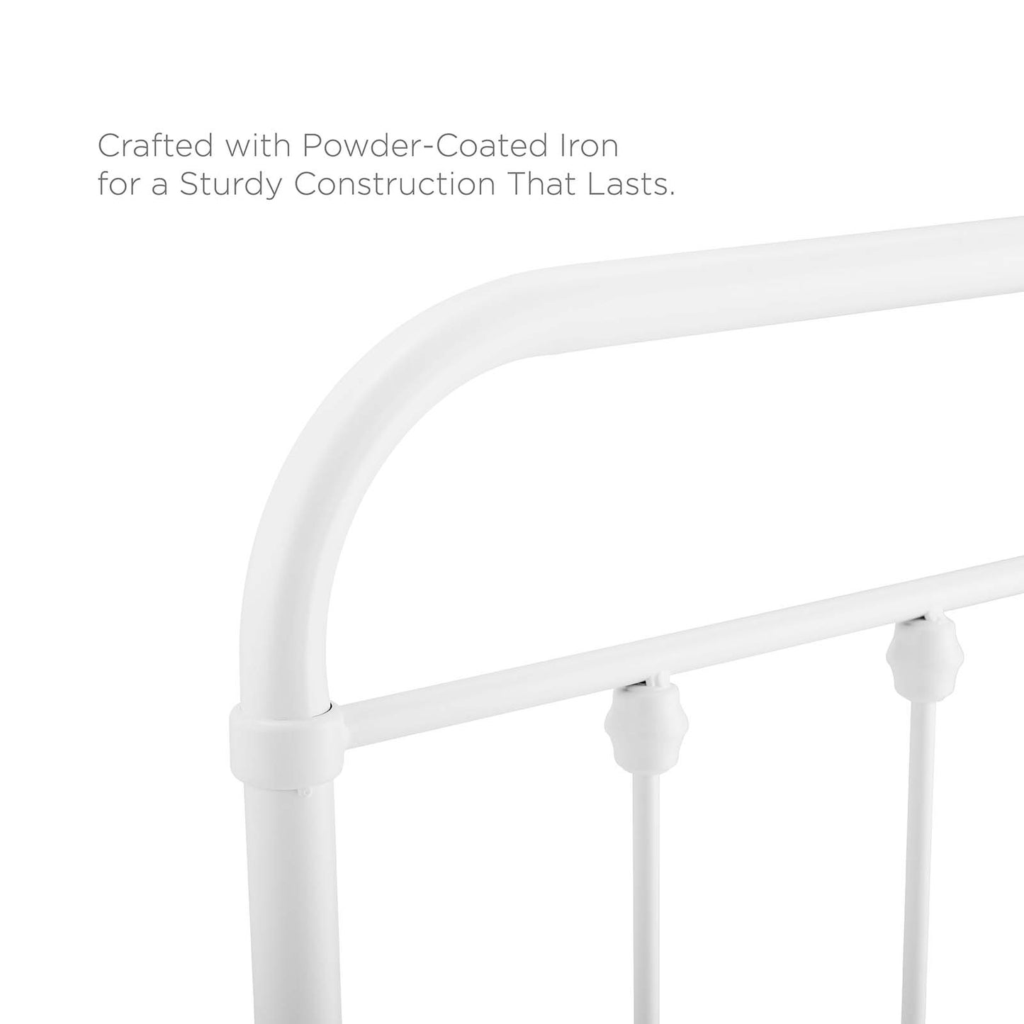 Sage King Metal Headboard, Metal, White, 21356
