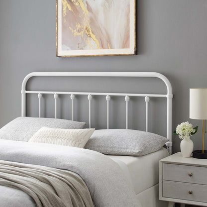 Sage King Metal Headboard, Metal, White, 21356