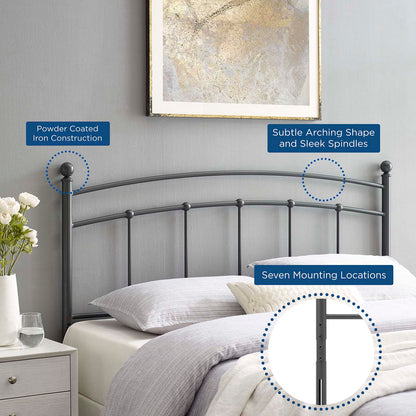 Abigail Full Metal Headboard, Metal, Grey Gray, 21363
