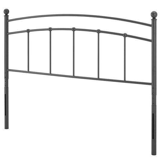 Abigail King Metal Headboard, Metal, Grey Gray, 21371