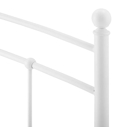 Abigail King Metal Headboard, Metal, White, 21372