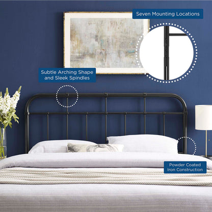 Alessia Full Metal Headboard, Metal, Black, 21377