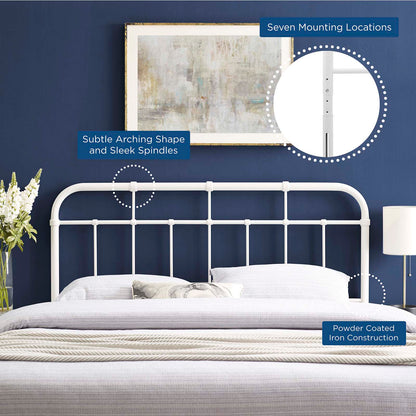 Alessia Full Metal Headboard, Metal, White, 21380