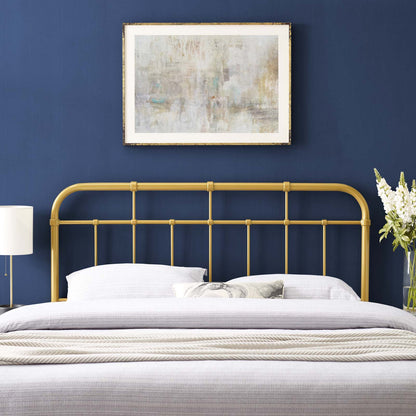 Alessia Queen Metal Headboard, Metal, Gold, 21382