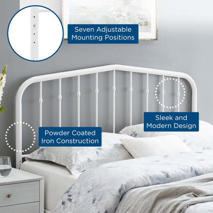 Lennon Full Metal Headboard, Metal, White, 21396