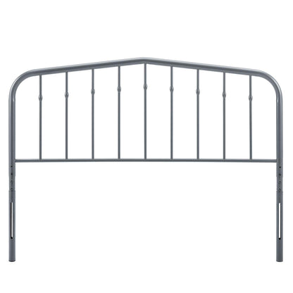 Lennon King Metal Headboard, Metal, Grey Gray, 21403