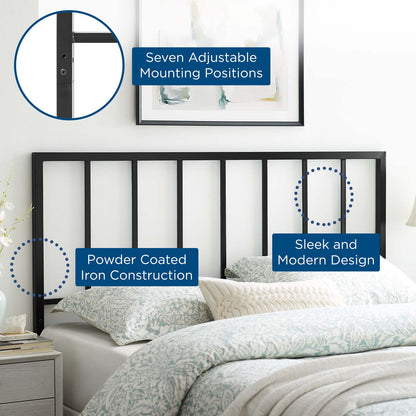 Tatum Full Metal Headboard, Metal Steel, Black, 21409