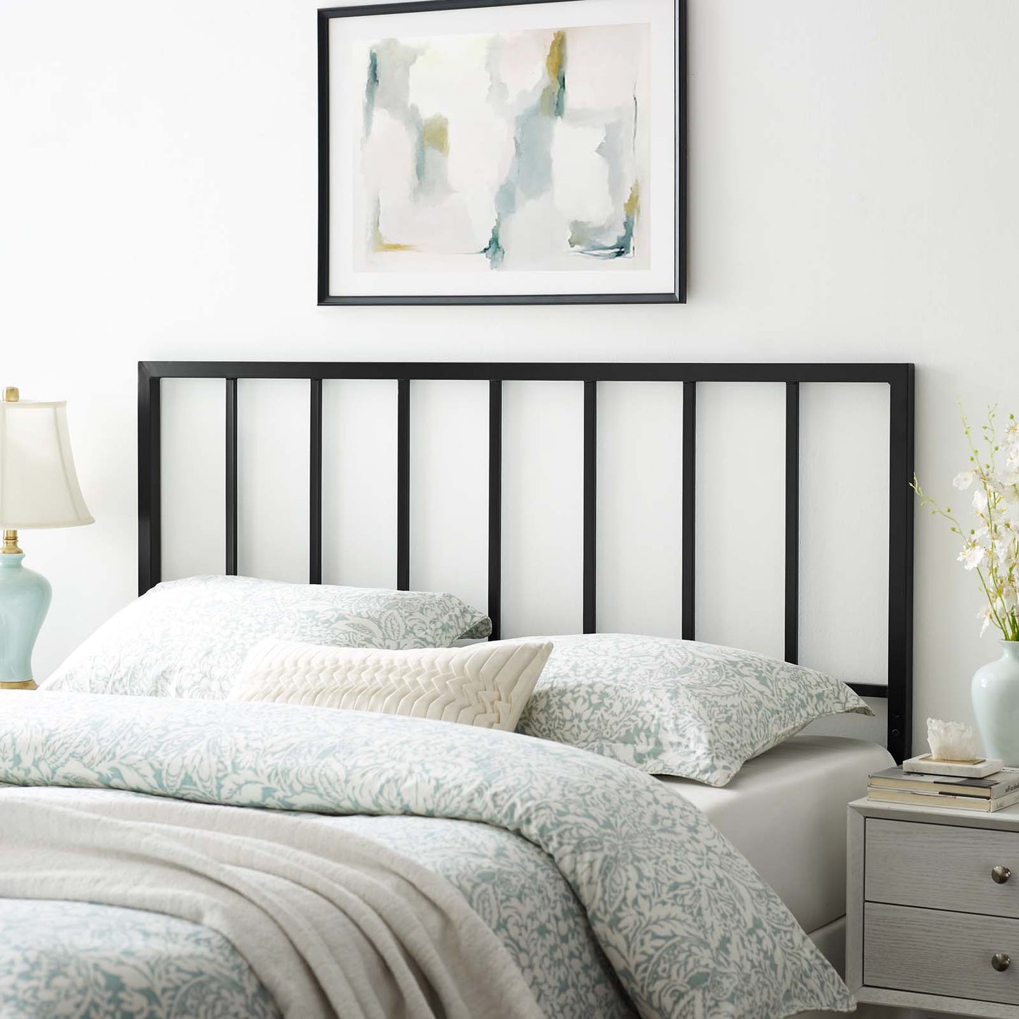 Tatum Full Metal Headboard, Metal Steel, Black, 21409