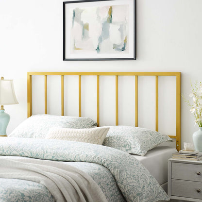 Tatum Queen Headboard, Metal Steel, Gold, 21414