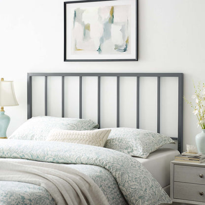 Tatum King Metal Headboard, Metal Steel, Grey Gray, 21419