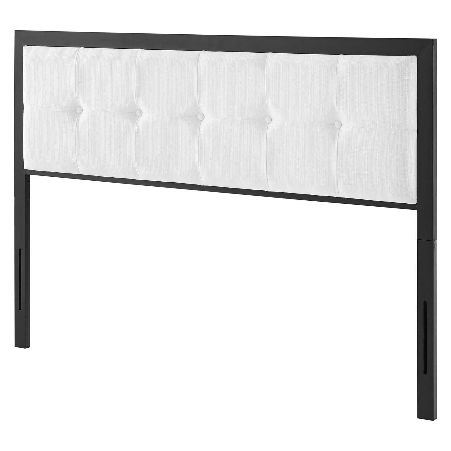 Teagan Tufted Twin Headboard, Fabric, Metal Steel, Black White, 21423