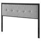 Teagan Tufted Full Headboard, Fabric, Metal Steel, Black Grey Gray, 21428