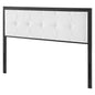 Teagan Tufted Full Headboard, Fabric, Metal Steel, Black White, 21429