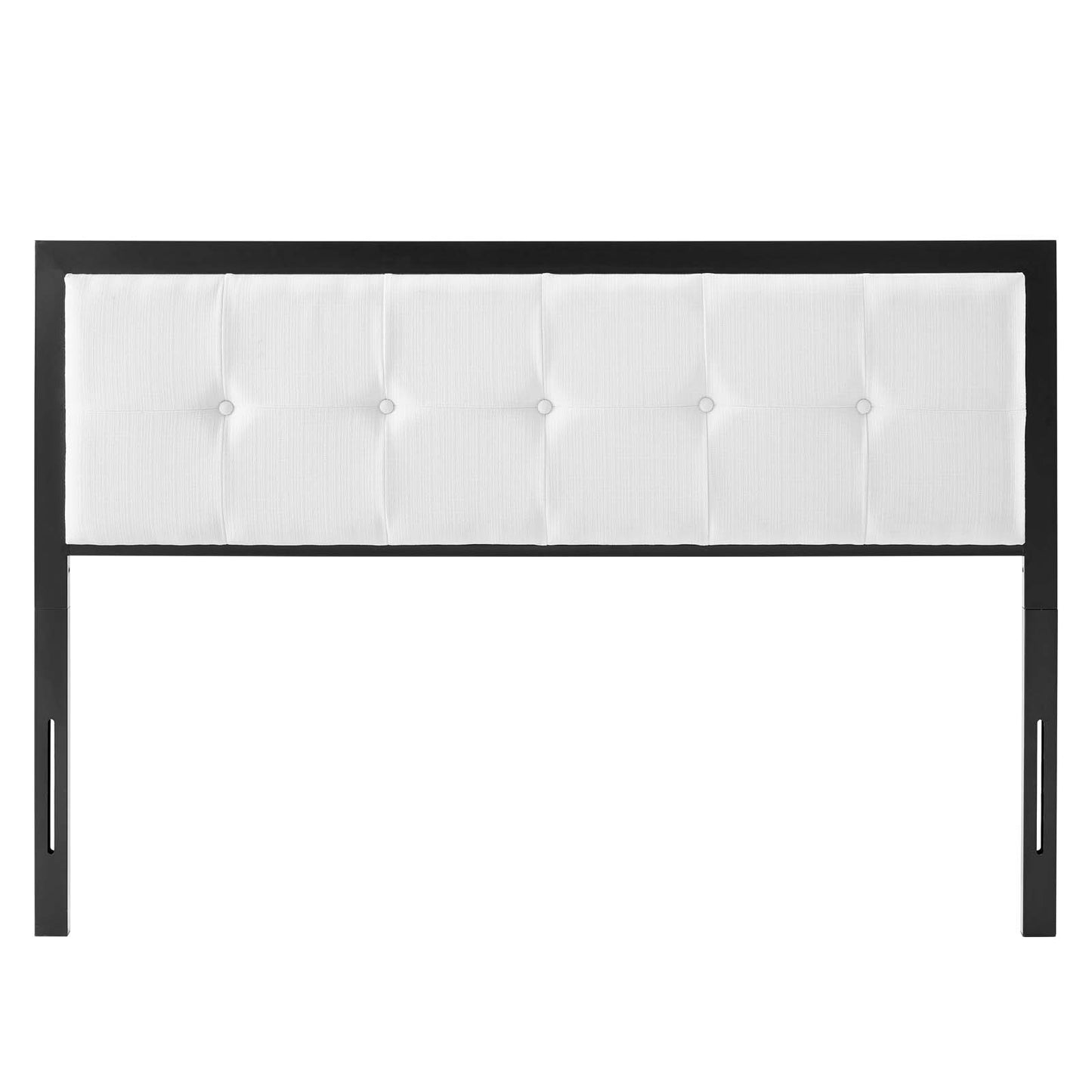 Teagan Tufted Full Headboard, Fabric, Metal Steel, Black White, 21429