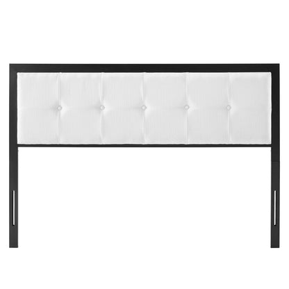 Teagan Tufted Full Headboard, Fabric, Metal Steel, Black White, 21429