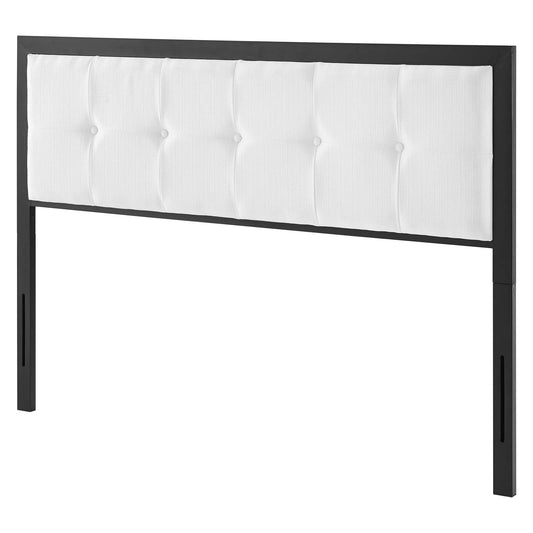 Teagan Tufted King Headboard, Fabric, Metal Steel, Black White, 21441