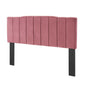 Camilla Channel Tufted Full/Queen Performance Velvet Headboard, Velvet, Pink, 21454