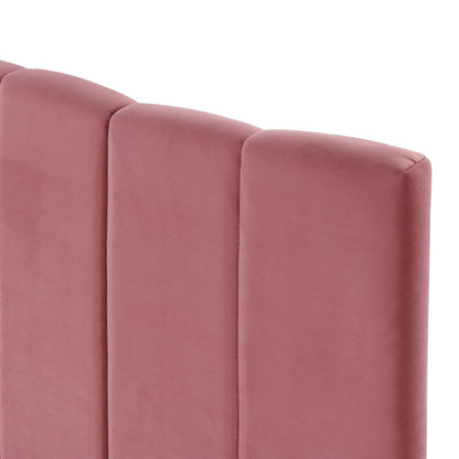 Camilla Channel Tufted Full/Queen Performance Velvet Headboard, Velvet, Pink, 21454