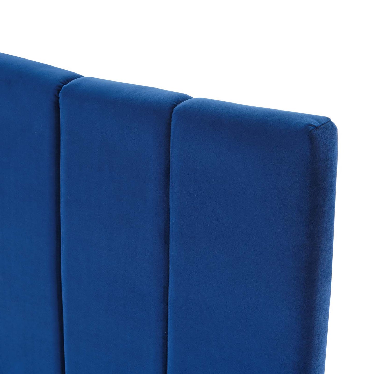 Camilla Channel Tufted Full/Queen Performance Velvet Headboard, Velvet, Blue Navy, 21456