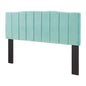 Camilla Channel Tufted King/California King Performance Velvet Headboard, Velvet, Blue, 21460