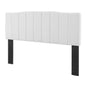 Camilla Channel Tufted King/California King Performance Velvet Headboard, Velvet, White, 21462
