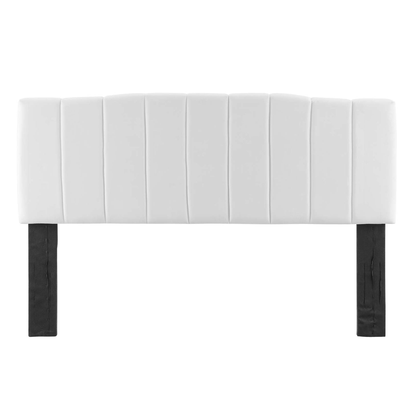 Camilla Channel Tufted King/California King Performance Velvet Headboard, Velvet, White, 21462