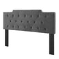 Juliet Tufted Twin Performance Velvet Headboard, Velvet, Dark Grey Gray, 21463