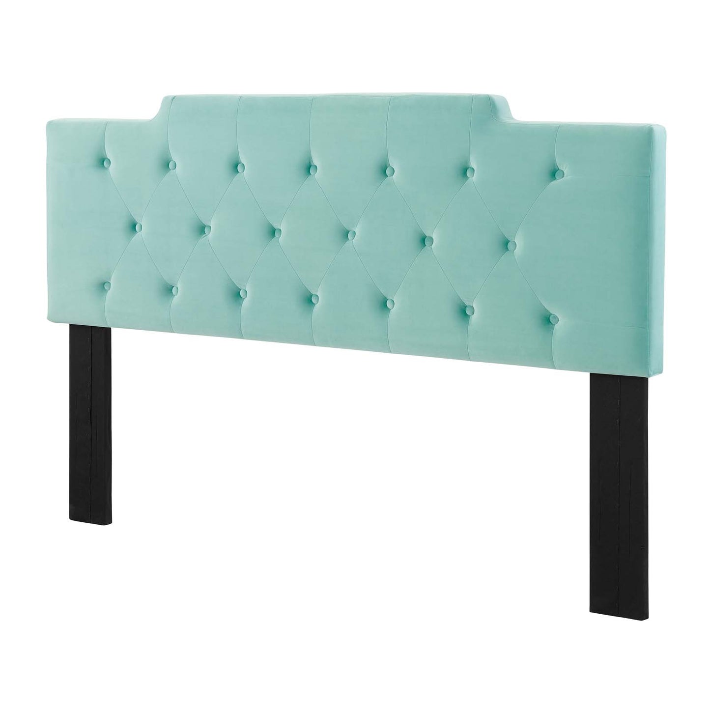Juliet Tufted Twin Performance Velvet Headboard, Velvet, Blue, 21465