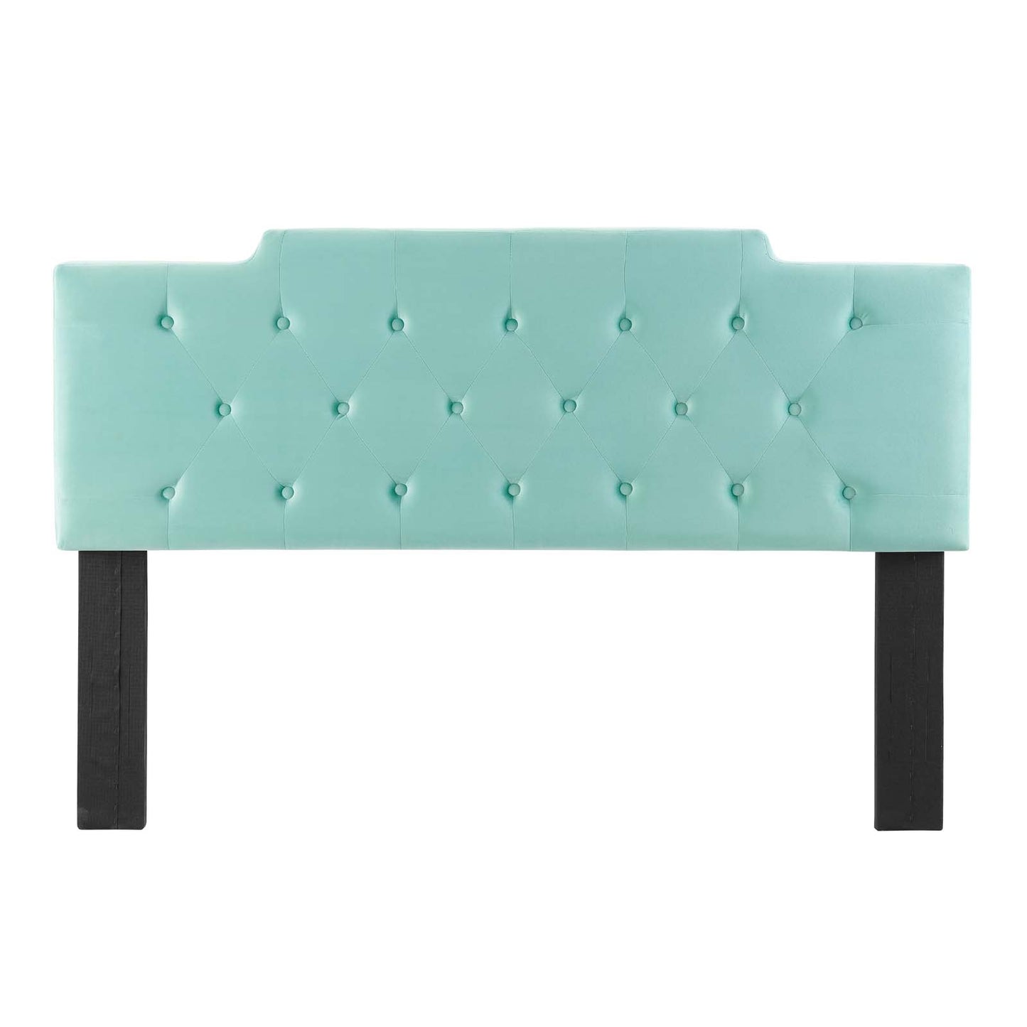 Juliet Tufted Twin Performance Velvet Headboard, Velvet, Blue, 21465