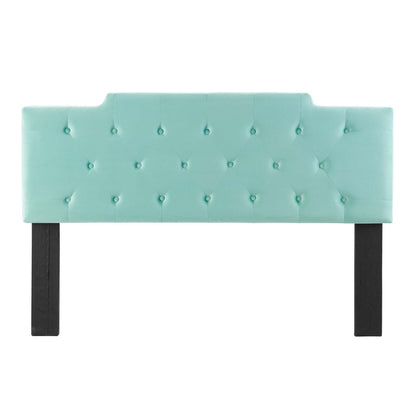 Juliet Tufted Twin Performance Velvet Headboard, Velvet, Blue, 21465