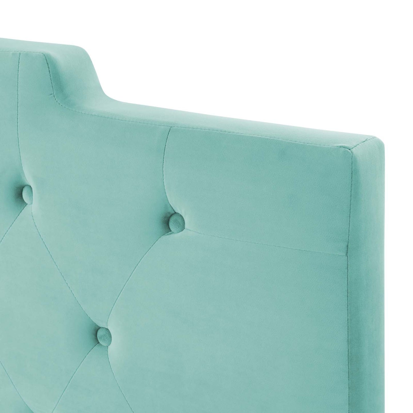 Juliet Tufted Twin Performance Velvet Headboard, Velvet, Blue, 21465