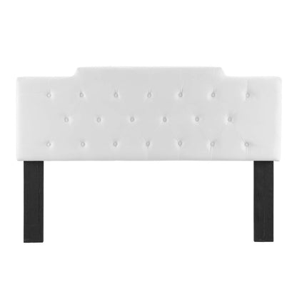 Juliet Tufted Twin Performance Velvet Headboard, Velvet, White, 21467