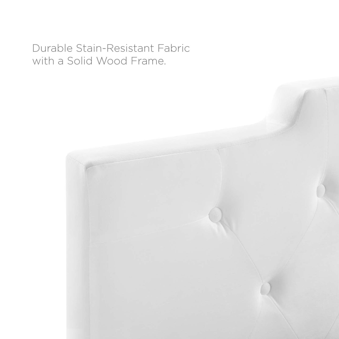 Juliet Tufted Twin Performance Velvet Headboard, Velvet, White, 21467