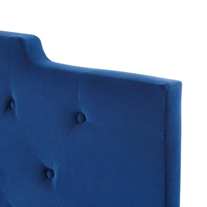 Juliet Tufted Full/Queen Performance Velvet Headboard, Velvet, Blue Navy, 21471