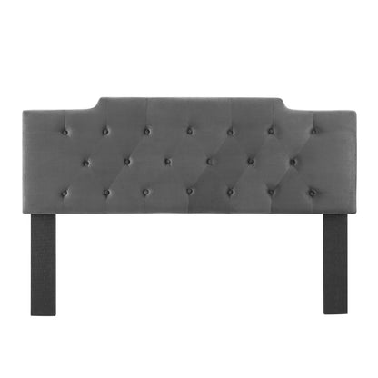 Juliet Tufted King/California King Performance Velvet Headboard, Velvet, Dark Grey Gray, 21473