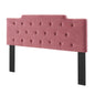 Juliet Tufted King/California King Performance Velvet Headboard, Velvet, Pink, 21474