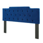 Juliet Tufted King/California King Performance Velvet Headboard, Velvet, Blue Navy, 21476