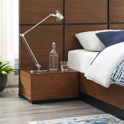 Caima Nightstand, Wood, Brown Walnut, 21479