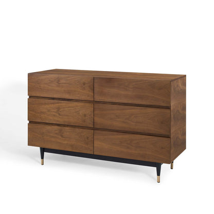 Caima 6-Drawer 	Dresser, Wood, Brown Walnut, 21480