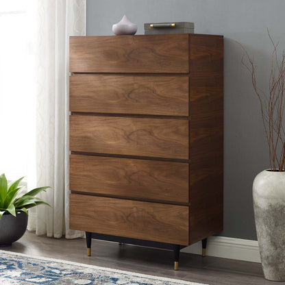 Caima Wood Chest, Wood, Brown Walnut, 21481