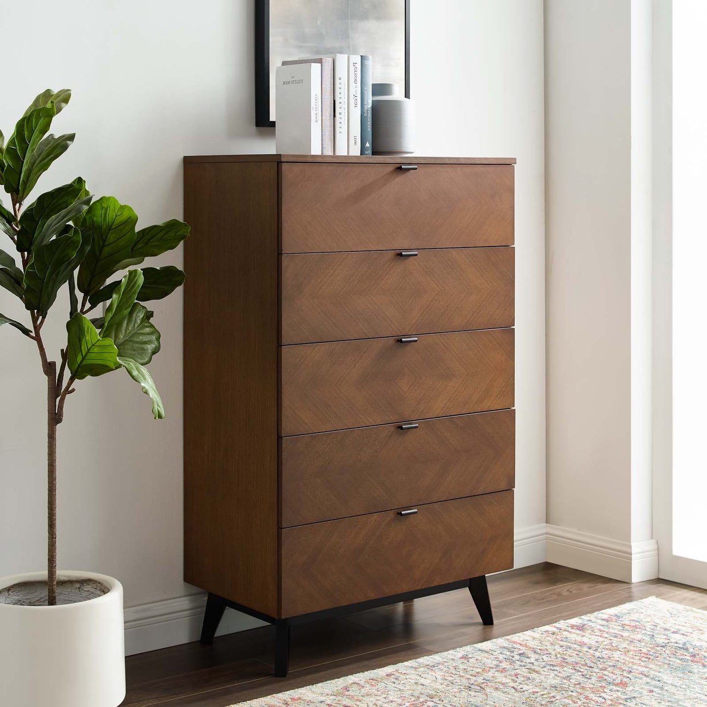 Kali Wood Chest, Wood, Brown Walnut, 21486