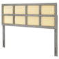 Luana Cane Full Headboard, Wood, Grey Gray, 21489