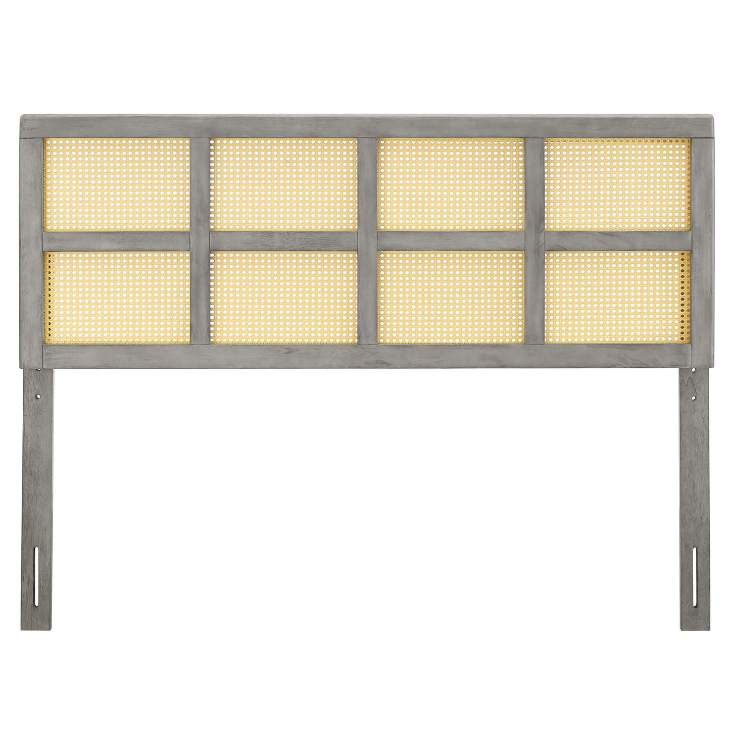 Luana Cane Full Headboard, Wood, Grey Gray, 21489