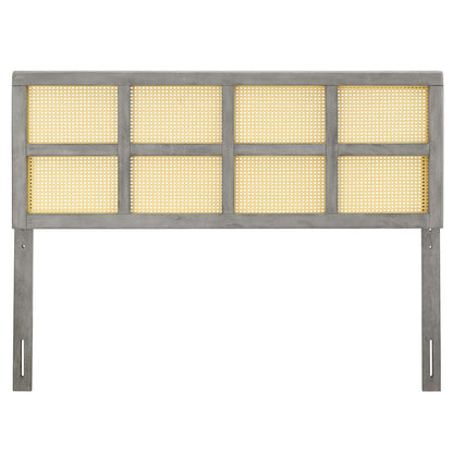 Luana Cane Full Headboard, Wood, Grey Gray, 21489