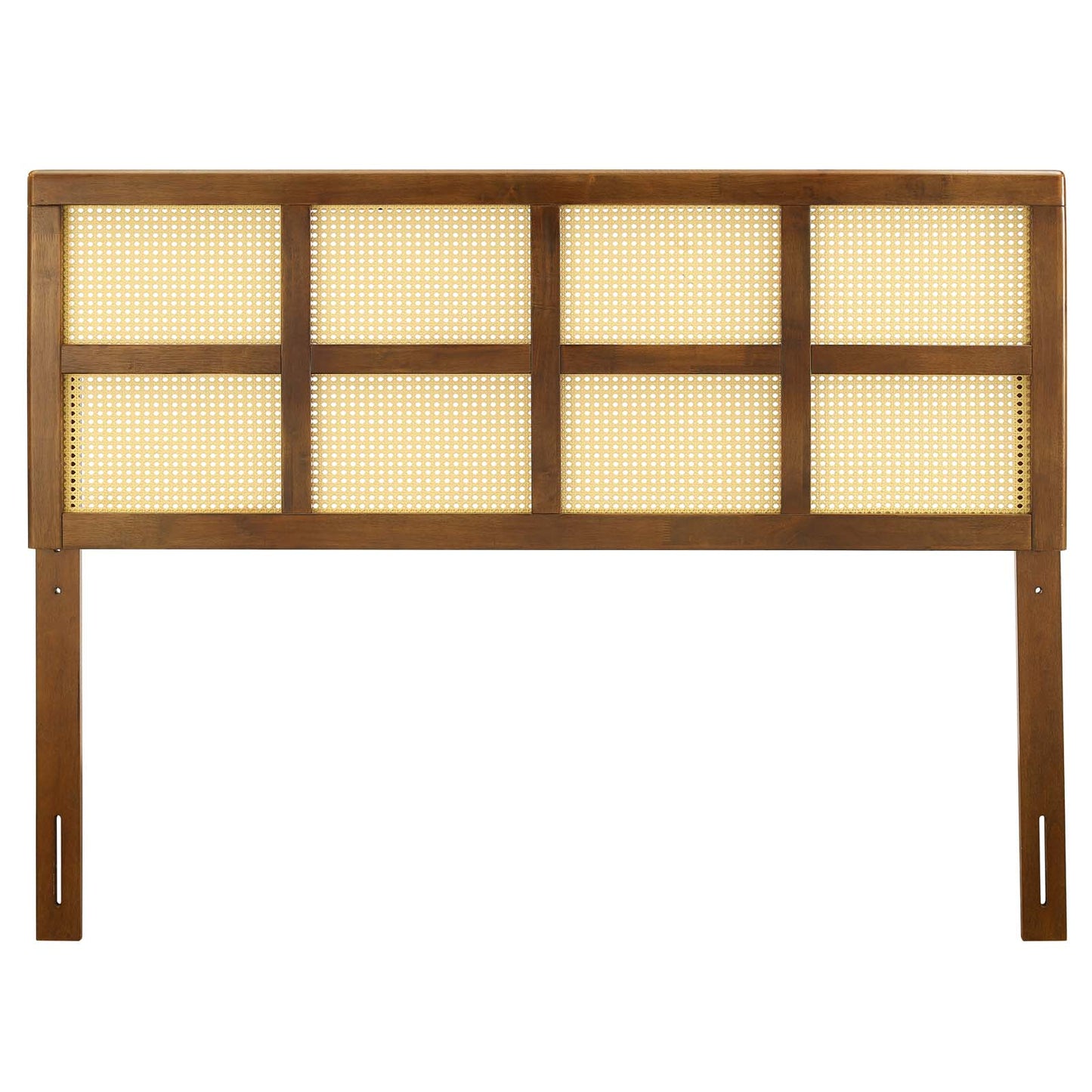 Luana Cane Full Headboard, Wood, Brown Walnut, 21490