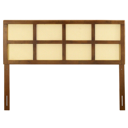Luana Cane Full Headboard, Wood, Brown Walnut, 21490