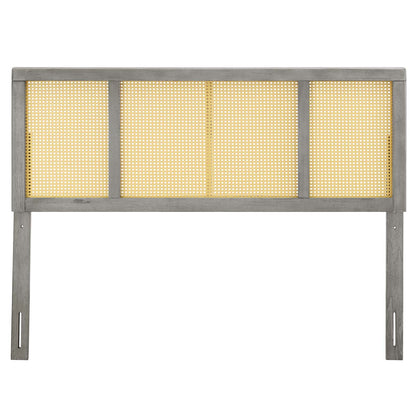 Delmare Cane Full Headboard, Wood, Grey Gray, 21498