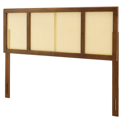 Delmare Cane King Headboard, Wood, Brown Walnut, 21505