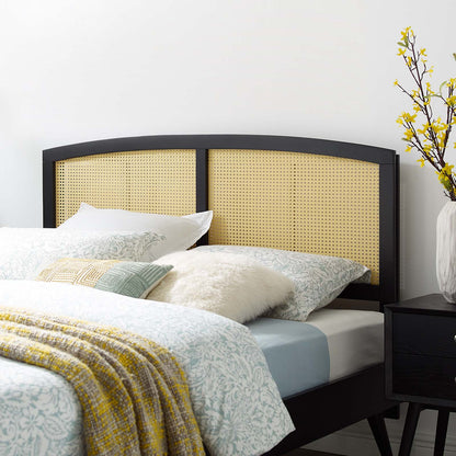 Halcyon Cane Full Headboard, Wood, Black, 21506