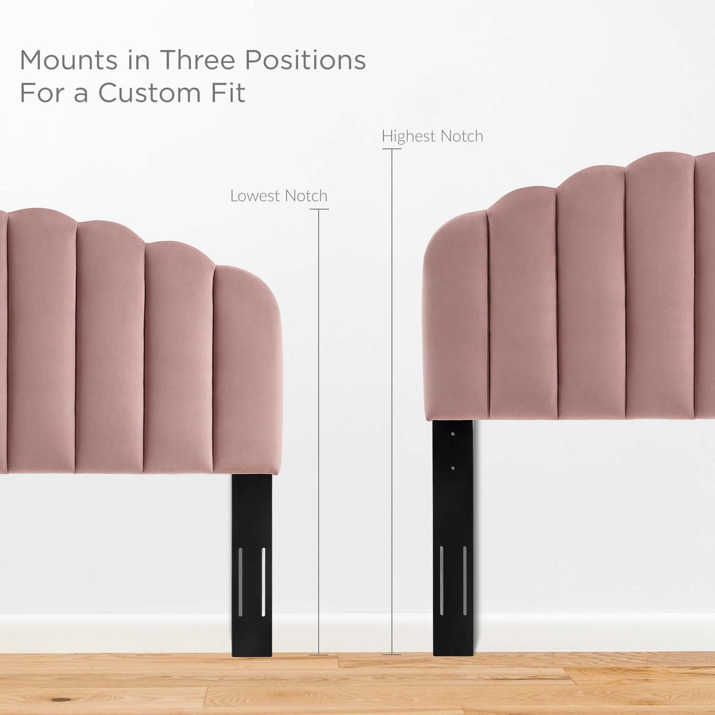 Veronique Twin Performance Velvet Headboard, Velvet, Pink, 21516